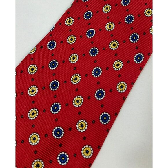 Jos. A. Bank Mens Necktie Silk Tie Red Floral Pattern 61" X 3.75" Made In Italy - Picture 3 of 8